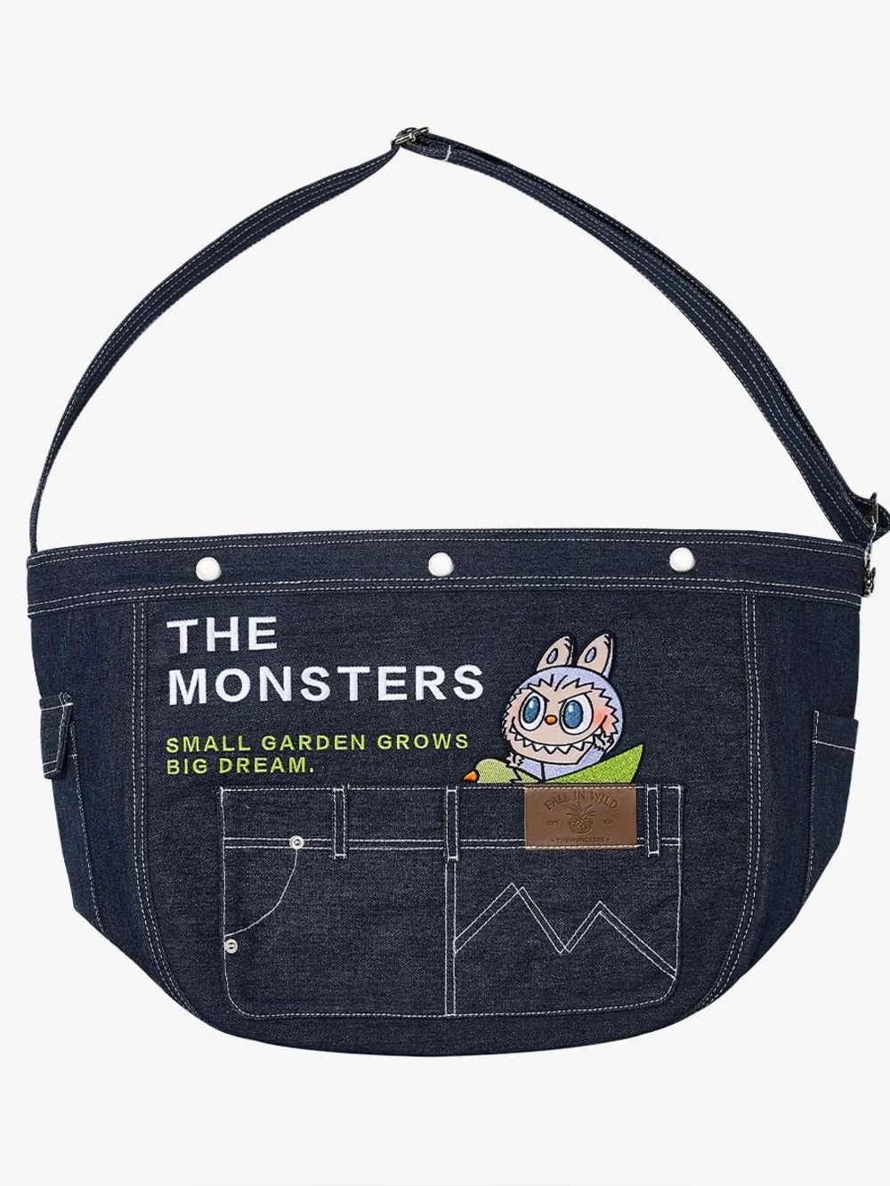 THE MONSTERS FALL IN WILD SERIES - Denim Messenger Bag Labubu POP MART